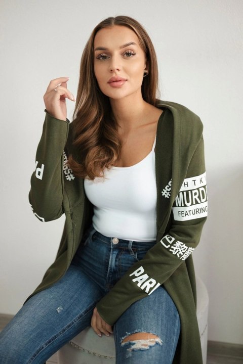 Narzutka z napisami khaki Narzutka z napisami khaki