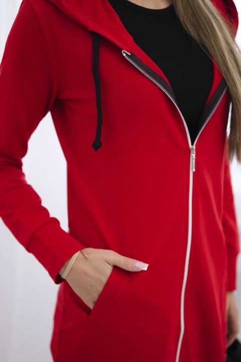 Bluza sukienkowa z kapturem czerwona Bluza sukienkowa z kapturem czerwona