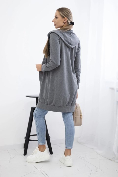 Bluza sukienkowa z kapturem grafit melanż Bluza sukienkowa z kapturem grafit melanż