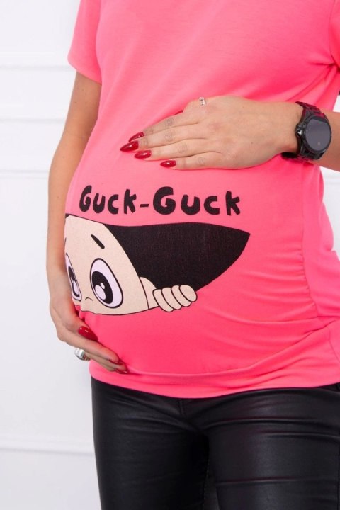 Bluzka ciążowa Guck różowy neon Bluzka ciążowa Guck różowy neon
