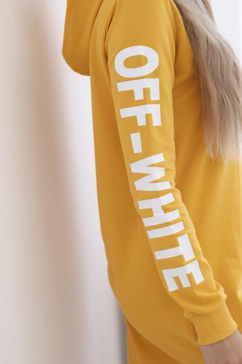 Sukienka Off White musztardowy Sukienka Off White musztardowy