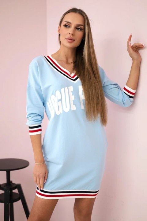 Sukienka dekolot w serek Paris niebieska Sukienka dekolot w serek Paris niebieska