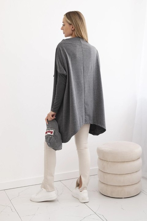Bluza oversize z asymetrycznymi bokami grafitowa Bluza oversize z asymetrycznymi bokami grafitowa