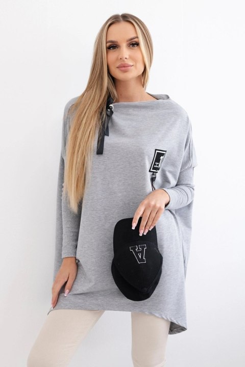 Bluza oversize z asymetrycznymi bokami szara Bluza oversize z asymetrycznymi bokami szara