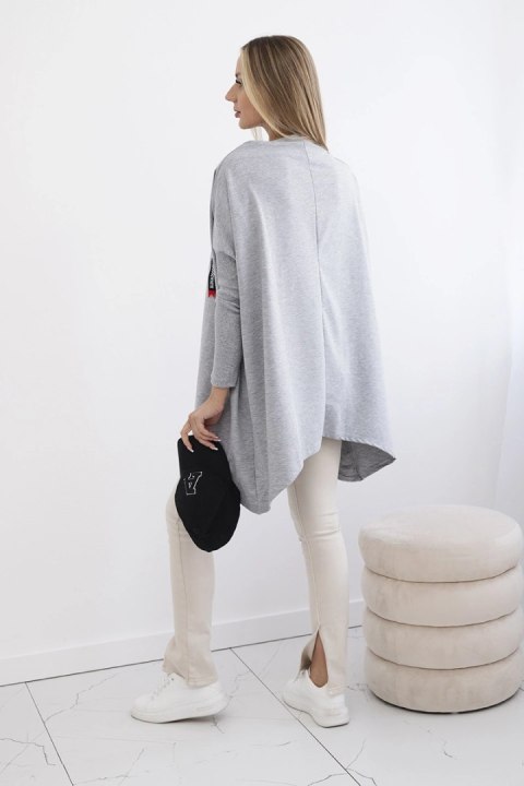 Bluza oversize z asymetrycznymi bokami szara Bluza oversize z asymetrycznymi bokami szara