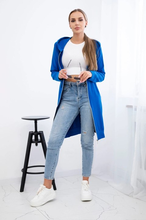 Bluza sukienkowa z kapturem chabrowa Bluza sukienkowa z kapturem chabrowa