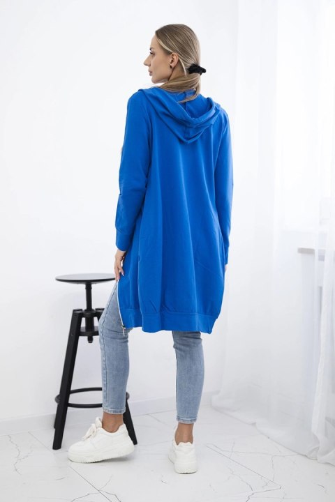 Bluza sukienkowa z kapturem chabrowa Bluza sukienkowa z kapturem chabrowa