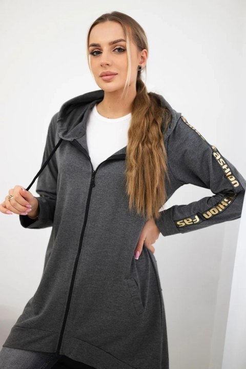 Bluza z suwakiem z tyłu grafit melanż Bluza z suwakiem z tyłu grafit melanż