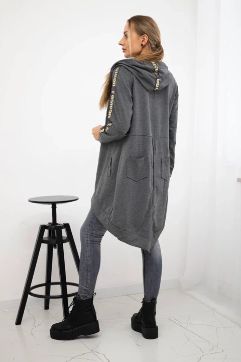 Bluza z suwakiem z tyłu grafit melanż Bluza z suwakiem z tyłu grafit melanż