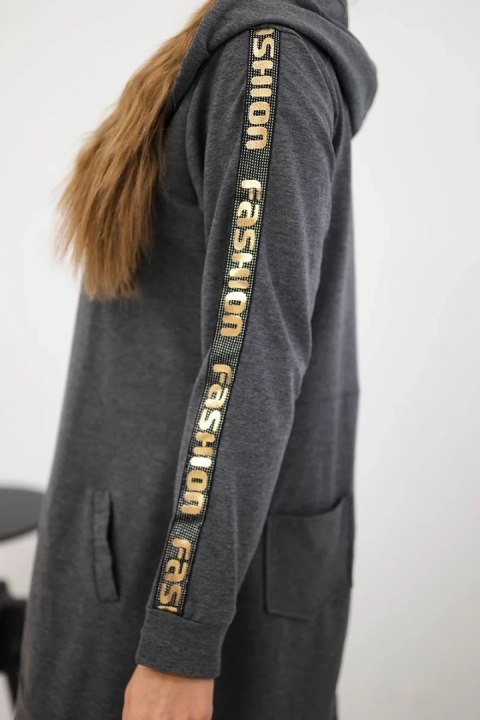 Bluza z suwakiem z tyłu grafit melanż Bluza z suwakiem z tyłu grafit melanż