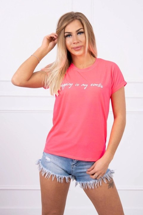 Bluzka Shopping is my cardio różowy neon Bluzka Shopping is my cardio różowy neon