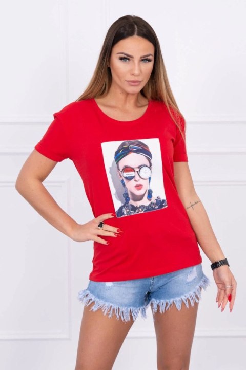 Bluzka z grafiką kobiety czerwona Bluzka z grafiką kobiety czerwona