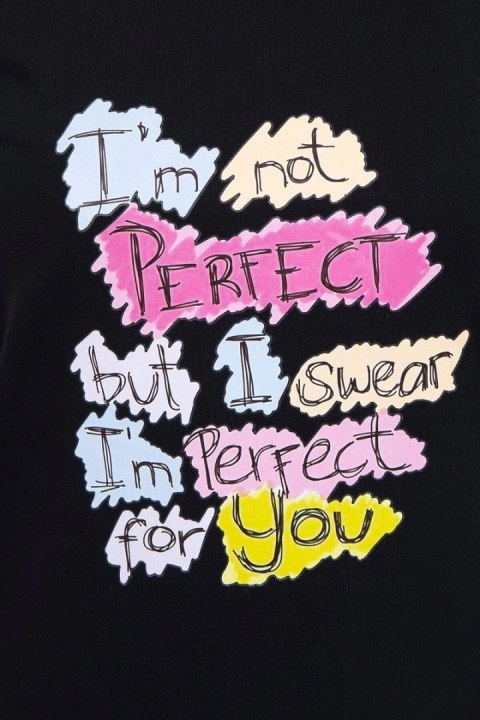 Bluzka z nadrukiem Perfect czarna Bluzka z nadrukiem Perfect czarna