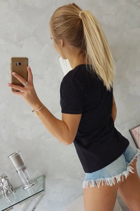 Bluzka z nadrukiem Perfect czarna Bluzka z nadrukiem Perfect czarna