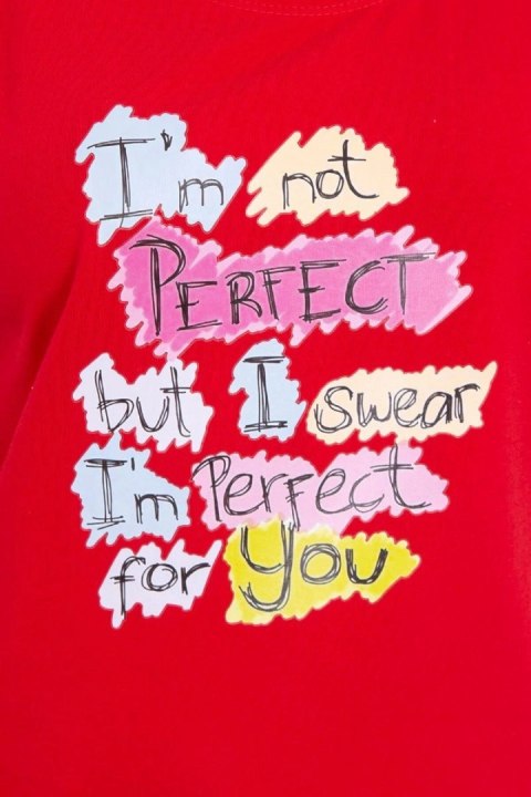 Bluzka z nadrukiem Perfect czerwona Bluzka z nadrukiem Perfect czerwona