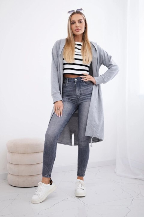 Narzutka z nadrukiem oversize szara Narzutka z nadrukiem oversize szara
