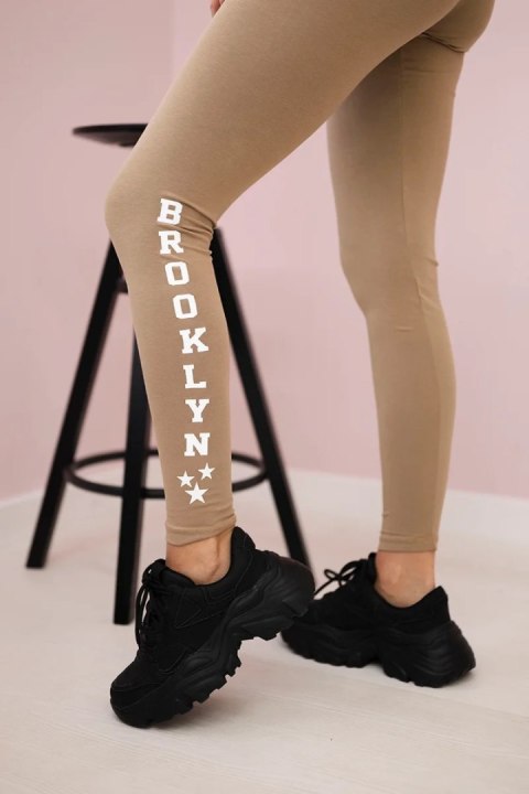 Spodnie leginsy Brooklyn camelowe Spodnie leginsy Brooklyn camelowe