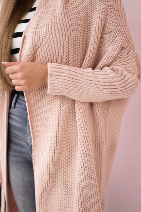 Sweter z rękawami typu nietoperz pudrowy róż Sweter z rękawami typu nietoperz pudrowy róż