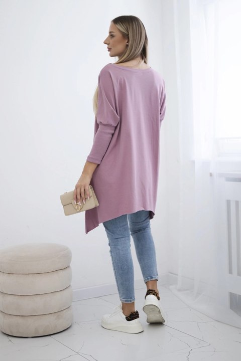 Bluzka oversize z nadrukiem tęczowych ust ciemny różowy Bluzka oversize z nadrukiem tęczowych ust ciemny różowy