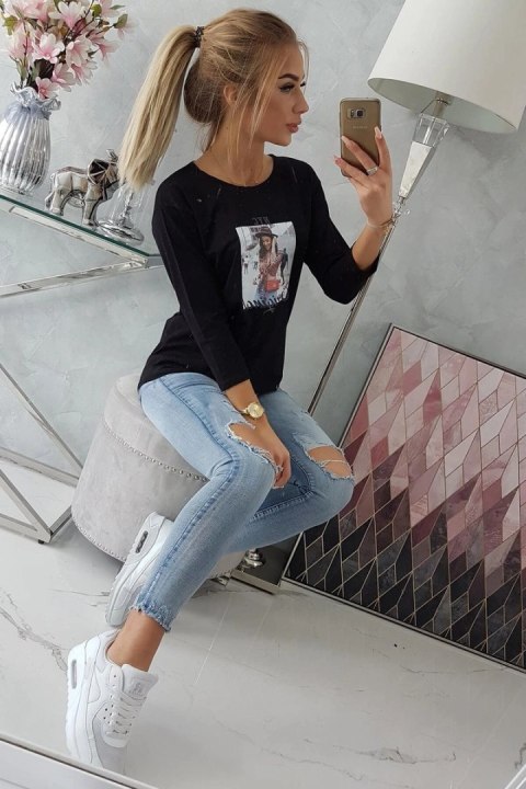 Bluzka z nadrukiem Original czarna Bluzka z nadrukiem Original czarna
