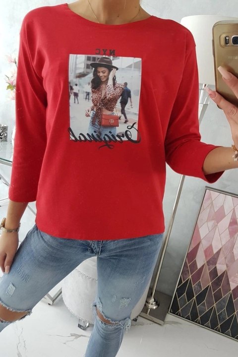 Bluzka z nadrukiem Original czerwona Bluzka z nadrukiem Original czerwona