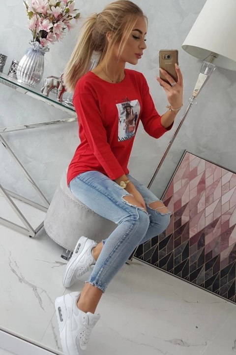 Bluzka z nadrukiem Original czerwona Bluzka z nadrukiem Original czerwona