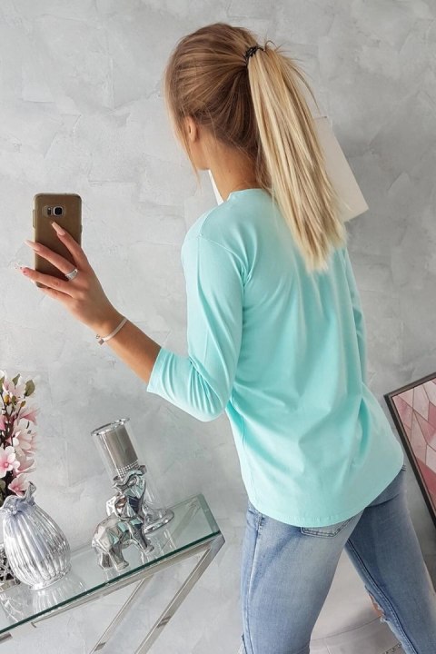 Bluzka z nadrukiem Original miętowa Bluzka z nadrukiem Original miętowa