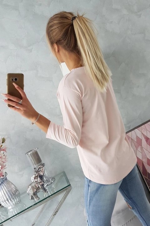 Bluzka z nadrukiem Original pudrowy róż Bluzka z nadrukiem Original pudrowy róż