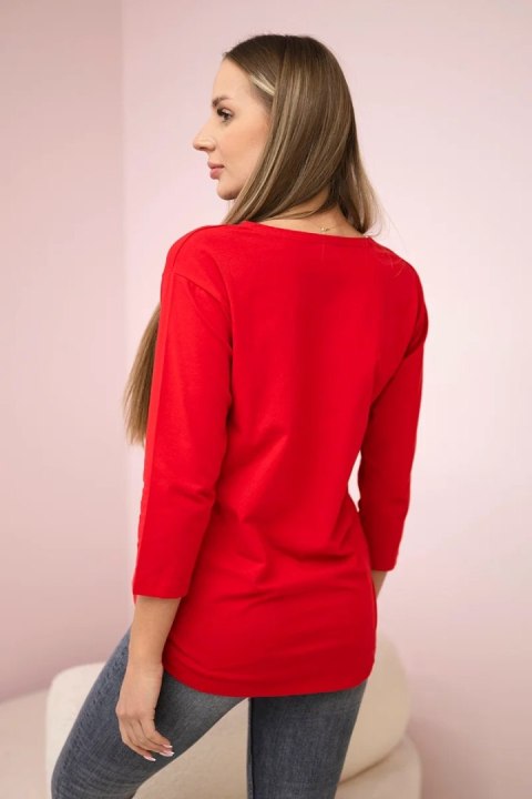 Bluzka z nadrukiem Star Style czerwona Bluzka z nadrukiem Star Style czerwona