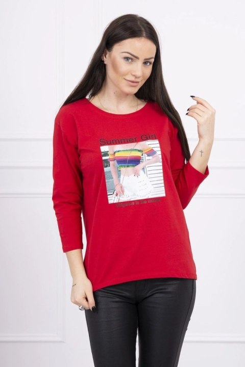 Bluzka z nadrukiem Summer Girl czerwona Bluzka z nadrukiem Summer Girl czerwona