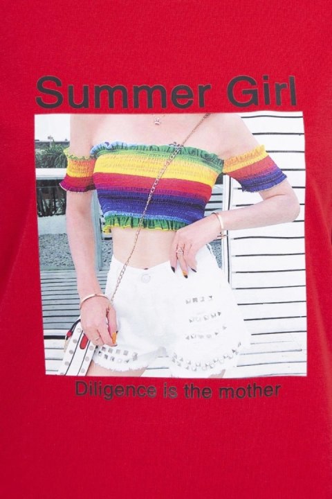 Bluzka z nadrukiem Summer Girl czerwona Bluzka z nadrukiem Summer Girl czerwona