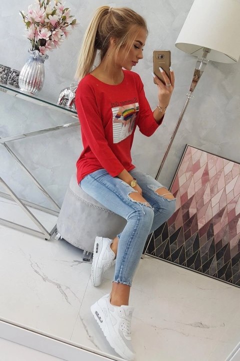 Bluzka z nadrukiem Summer Girl czerwona Bluzka z nadrukiem Summer Girl czerwona