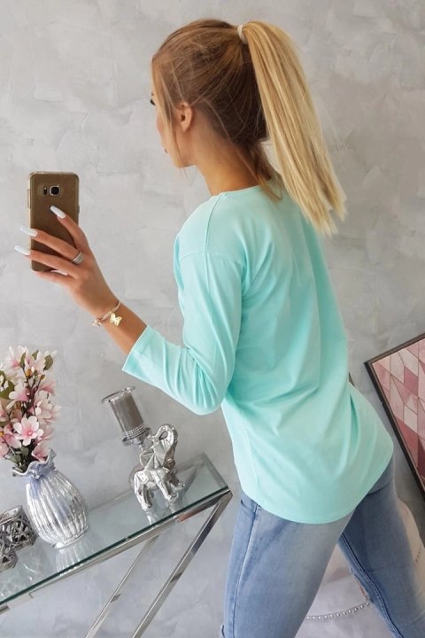 Bluzka z nadrukiem Summer Girl miętowa Bluzka z nadrukiem Summer Girl miętowa