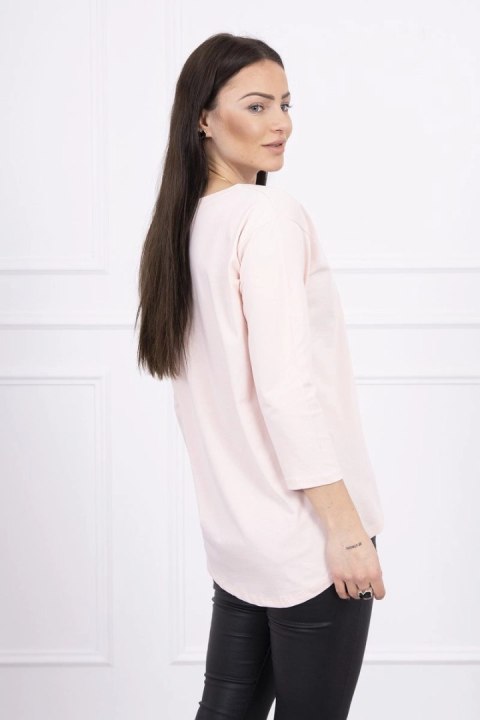 Bluzka z nadrukiem Summer Girl pudrowy róż Bluzka z nadrukiem Summer Girl pudrowy róż
