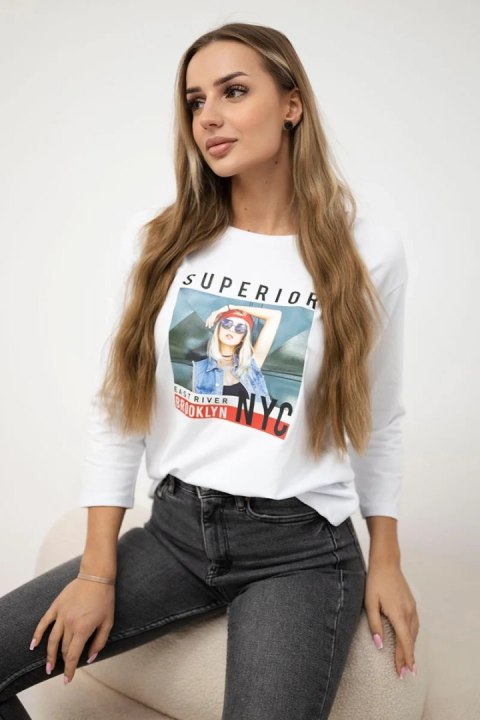 Bluzka z nadrukiem Superior biała Bluzka z nadrukiem Superior biała
