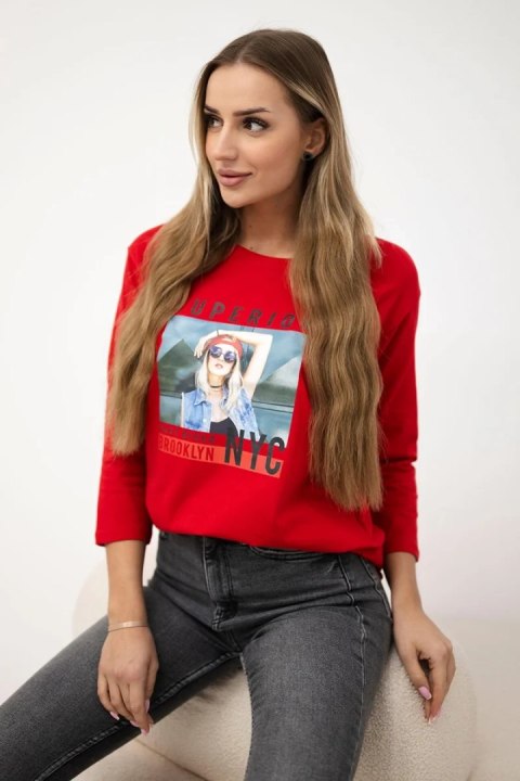 Bluzka z nadrukiem Superior czerwona Bluzka z nadrukiem Superior czerwona