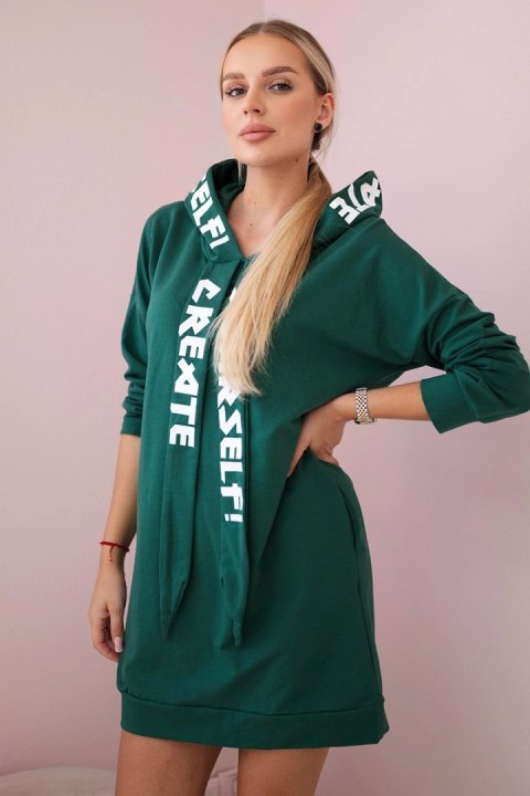 Sukienka z kapturem Oversize ciemno zielona Sukienka z kapturem Oversize ciemno zielona