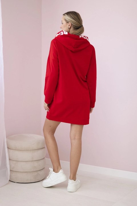 Sukienka z kapturem Oversize czerwona Sukienka z kapturem Oversize czerwona