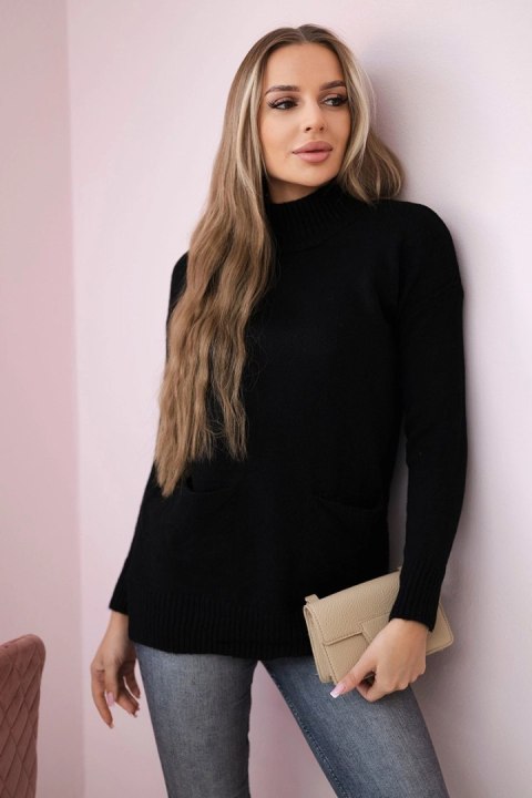 Sweter ze stójką czarny Sweter ze stójką czarny