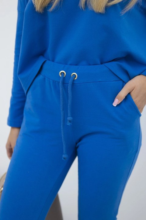 Komplet z bluzką oversize chabrowy Komplet z bluzką oversize chabrowy