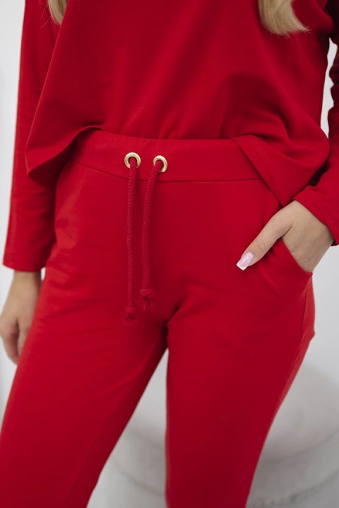 Komplet z bluzką oversize czerwony Komplet z bluzką oversize czerwony