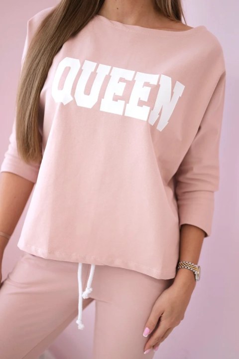Komplet z nadrukiem Queen ciemny pudrowy róż Komplet z nadrukiem Queen ciemny pudrowy róż