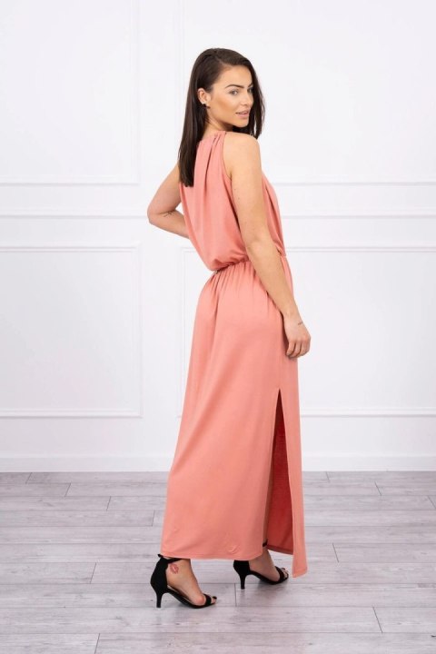 Sukienka boho z rozporkiem ciemna morela Sukienka boho z rozporkiem ciemna morela