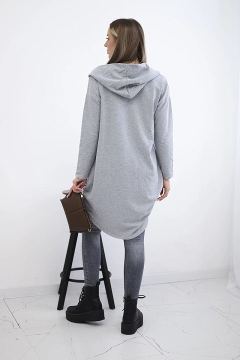Bluza z długim tyłem i kapturem szara Bluza z długim tyłem i kapturem szara