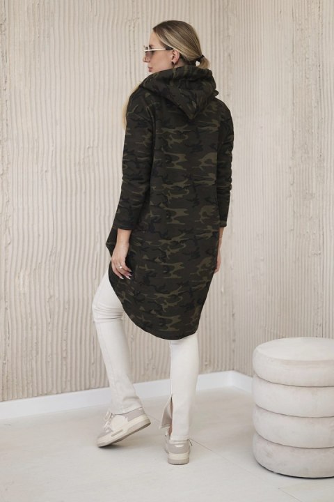 Bluza z długim tyłem moro khaki+zielony Bluza z długim tyłem moro khaki+zielony