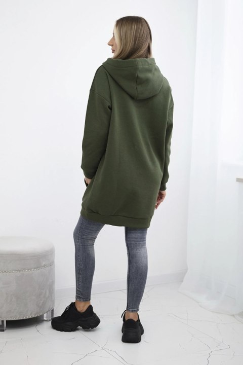 Bluza z kapturem z naszywkami khaki Bluza z kapturem z naszywkami khaki