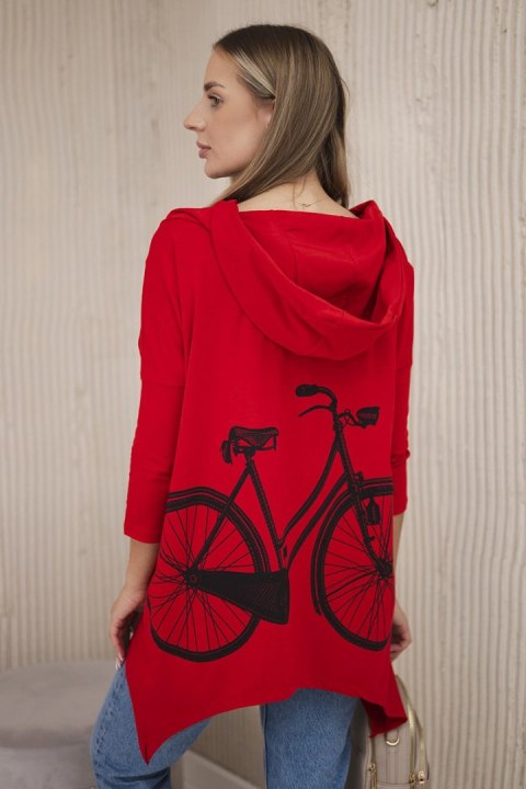 Bluza z nadrukiem roweru czerwona Bluza z nadrukiem roweru czerwona
