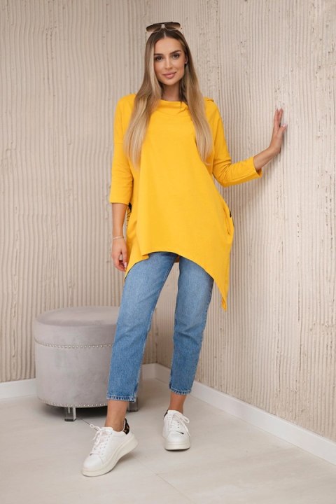 Bluza z nadrukiem roweru musztardowa Bluza z nadrukiem roweru musztardowa