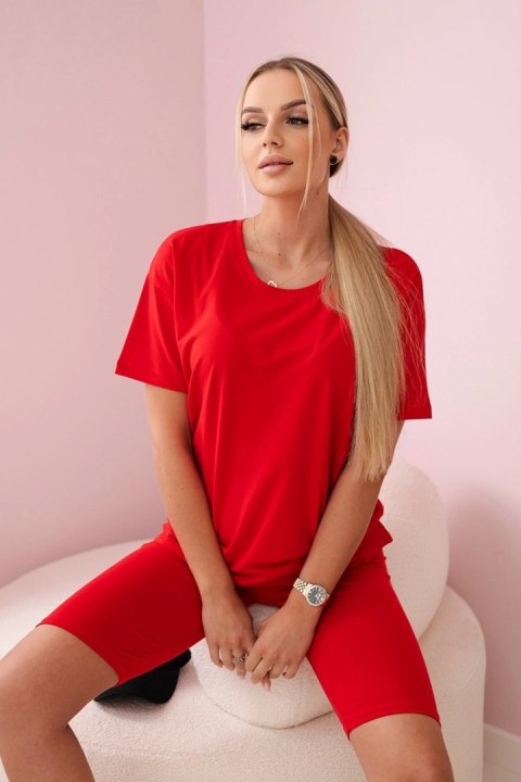 Komplet top+legginsy czerwony Komplet top+legginsy czerwony