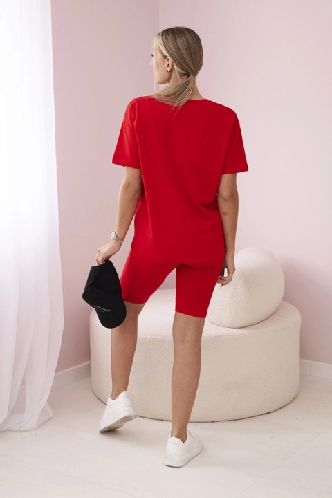Komplet top+legginsy czerwony Komplet top+legginsy czerwony